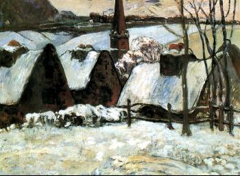 Paul Gauguin : Breton village under snow